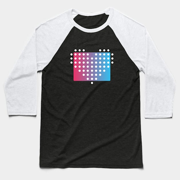 Heart of Dots on Gradient Background Baseball T-Shirt by azziella